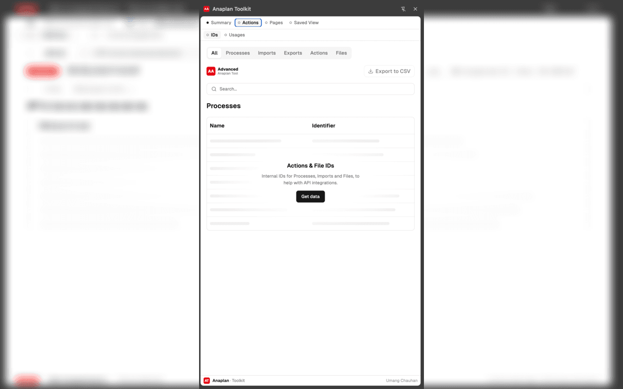 Actions & File IDs report