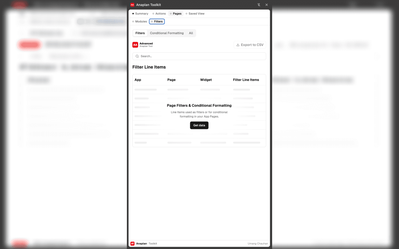 Page Filters & Conditional Formatting report